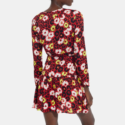 NWT SIZE 1/US 4 The Kooples Multicolor Floral Long Sleeve Dress