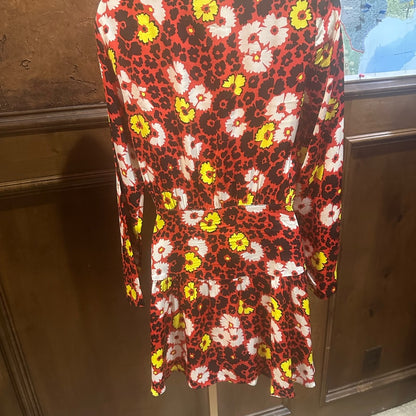 NWT SIZE 1/US 4 The Kooples Multicolor Floral Long Sleeve Dress