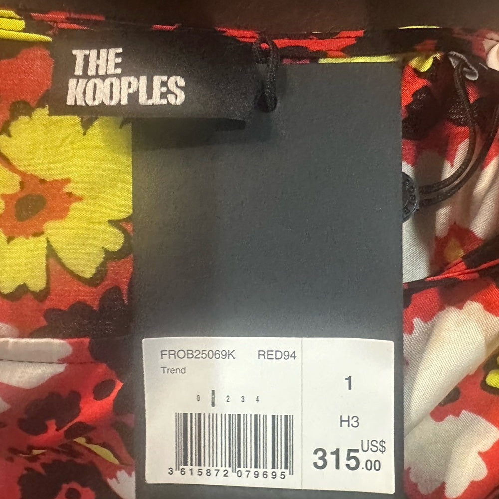 NWT SIZE 1/US 4 The Kooples Multicolor Floral Long Sleeve Dress