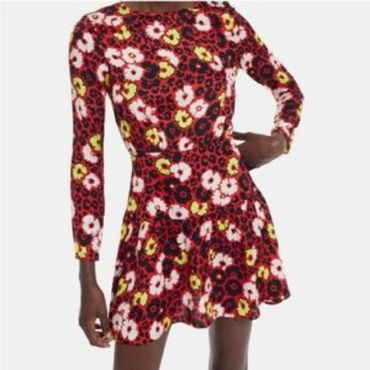 NWT SIZE 1/US 4 The Kooples Multicolor Floral Long Sleeve Dress