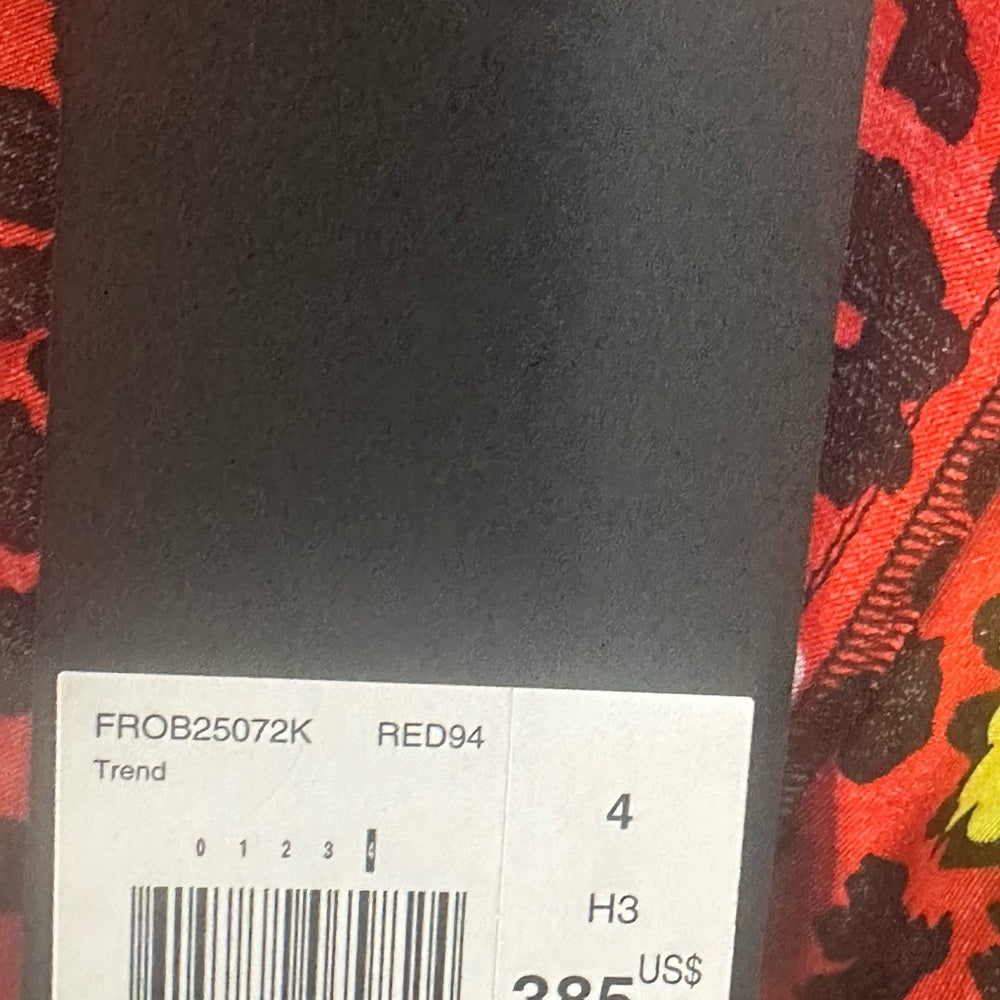 NWT SIZE 4/US 10 The Kooples Red and White Floral Long Sleeve Dress