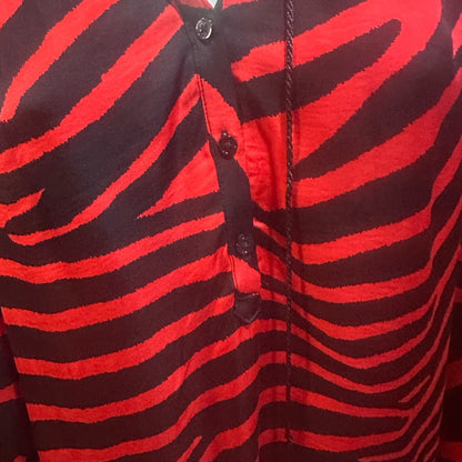 NWT SIZE 2/US 6 The Kooples Red and Black Zebra Print Blouse