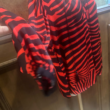 NWT SIZE 2/US 6 The Kooples Red and Black Zebra Print Blouse