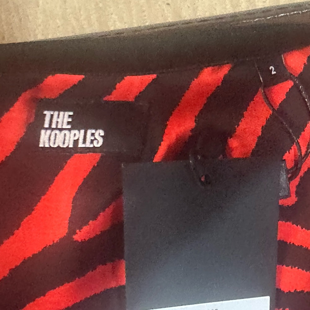 NWT SIZE 2/US 6 The Kooples Red and Black Zebra Print Blouse
