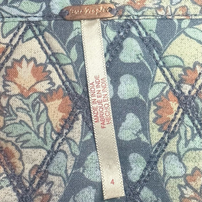 NWOT SIZE 4 Free People Blue and White Geometric Mini Skirt