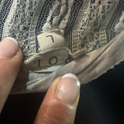 NWOT SIZE L POL Light Gray Lace Sleeve Tunic