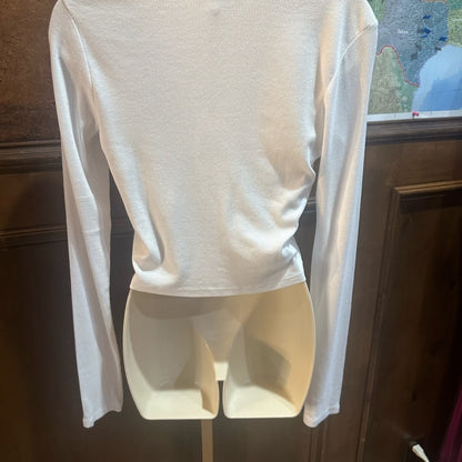 NWT SIZE XS-M-L Cotton Citizen White V-Neck Crop Top
