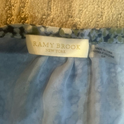 SIZE XS WILL FIT UP TO A M Ramy Brook Blue and Green Patterned Blouse