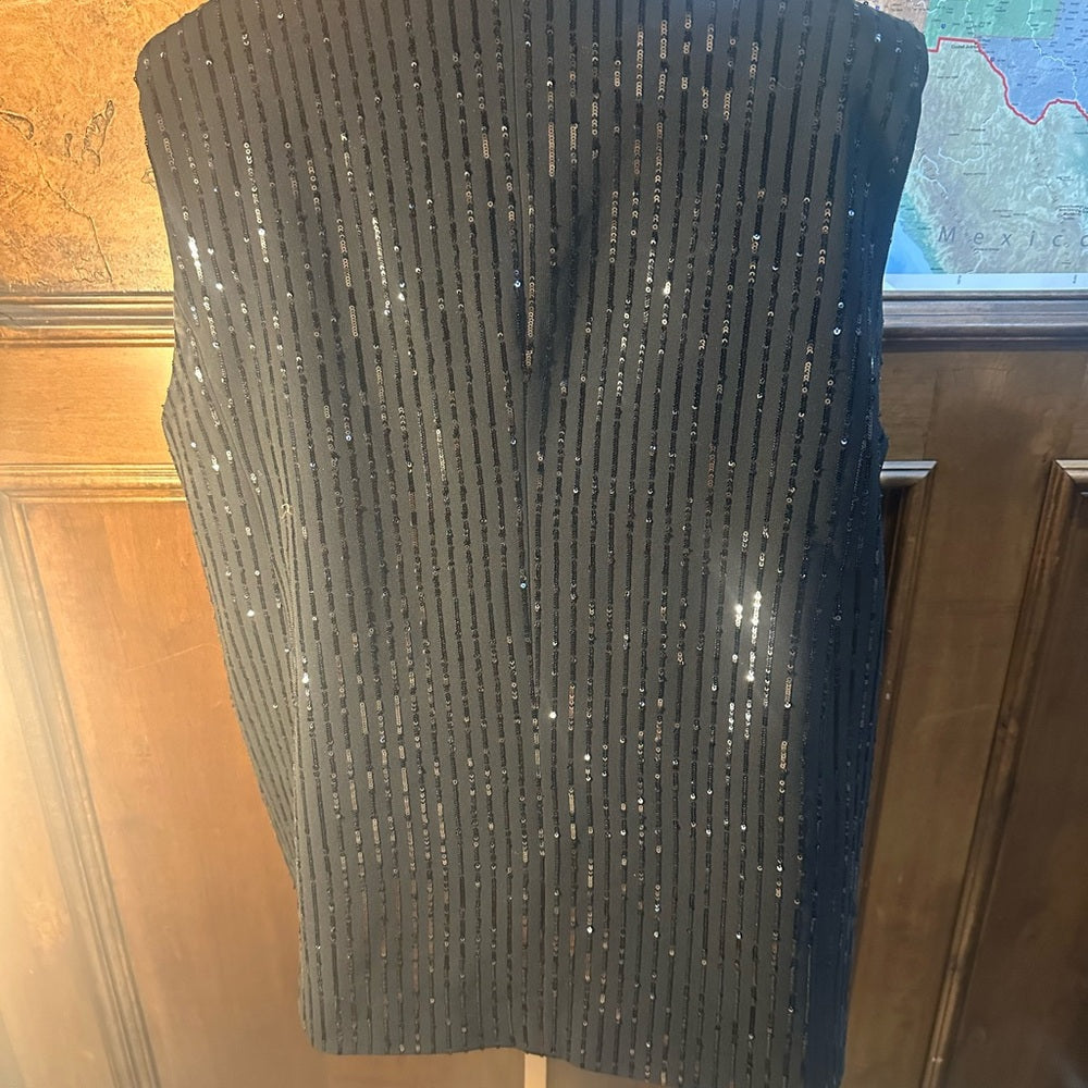 SIZE 16 MICHAEL Michael Kors Black Sequin Vest