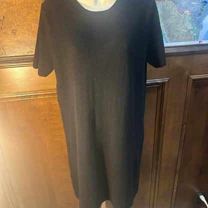 NWT SIZE L Chic Black Cashmere Mini Dress for Women