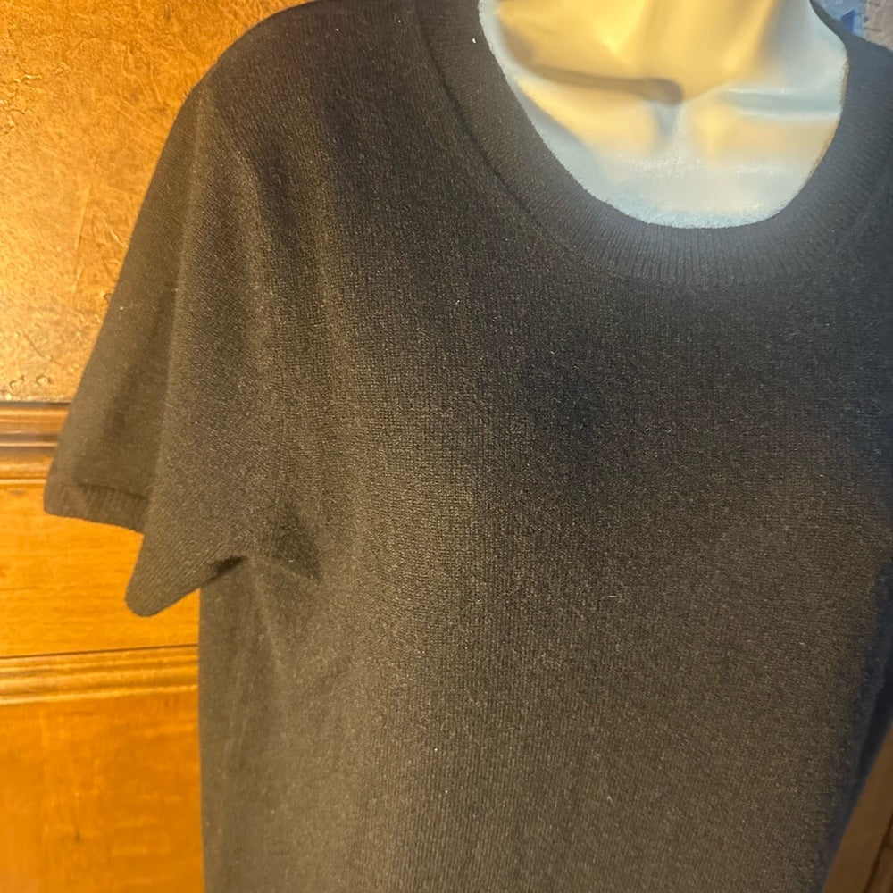 NWT SIZE L Chic Black Cashmere Mini Dress for Women