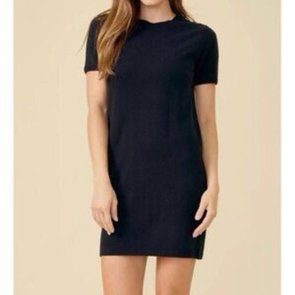 NWT SIZE L Chic Black Cashmere Mini Dress for Women