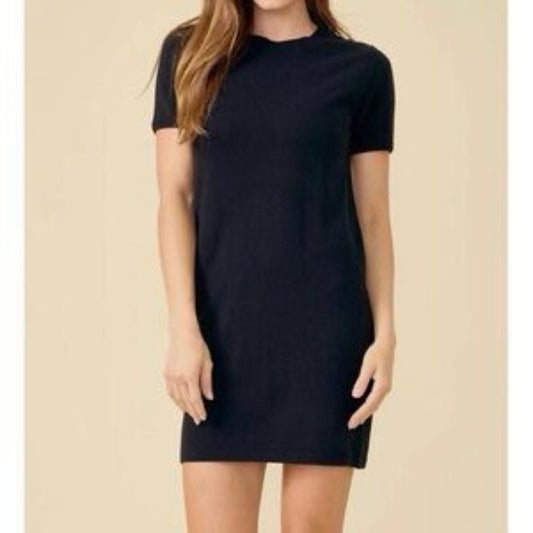 NWT SIZE L Chic Black Cashmere Mini Dress for Women
