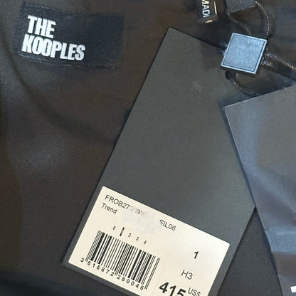 NWT SIZE 1/US 4 The Kooples Metallic Silver Long Sleeve Dress