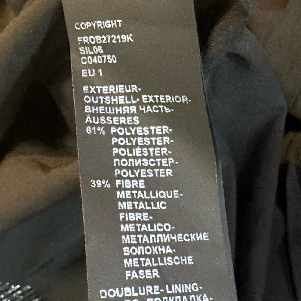 NWT SIZE 1/US 4 The Kooples Metallic Silver Long Sleeve Dress