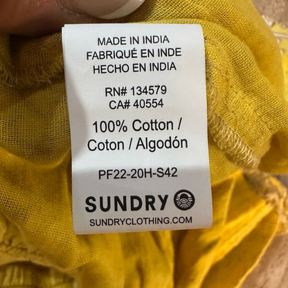 NWT SIZE 3/L Mango Mustard Floral Long Sleeve Dress