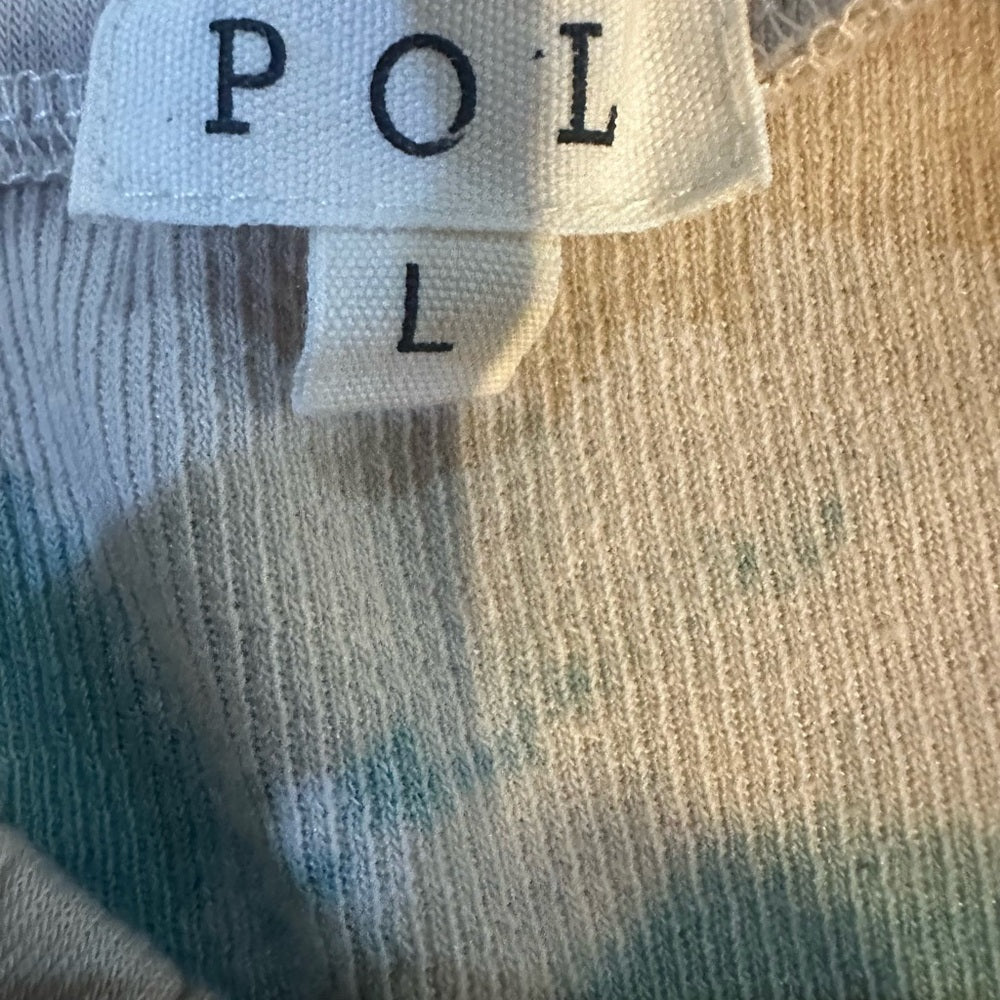 NWOT SIZE L POL Light Blue and White Pencil Skirt