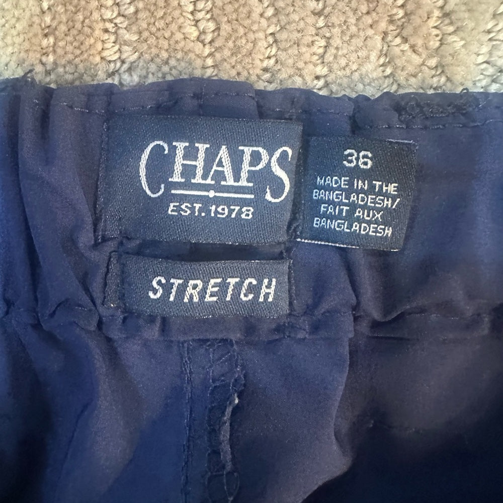SIZE 36 Chaps Navy Flat Front Shorts