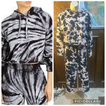 NWT SIZE M 525 America Monochrome Tie-Dye Jogger Set