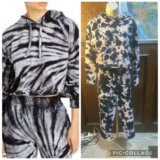 NWT SIZE M 525 America Monochrome Tie-Dye Jogger Set