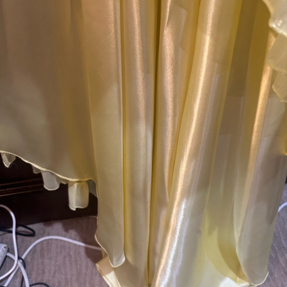 NWT SIZE 4 Mac Duggal Strapless Sunshine Yellow Gown