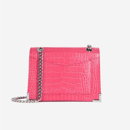 NWT OS The Kooples Vibrant Pink Croc Crossbody Bag