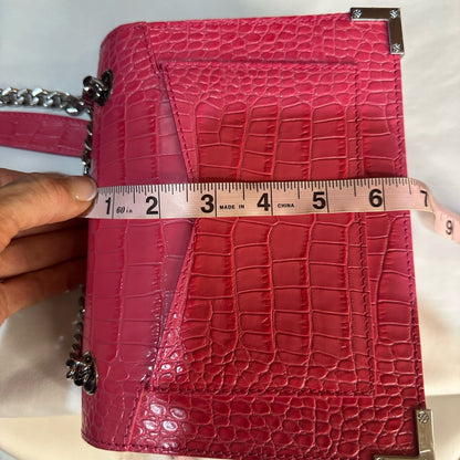 NWT OS The Kooples Vibrant Pink Croc Crossbody Bag
