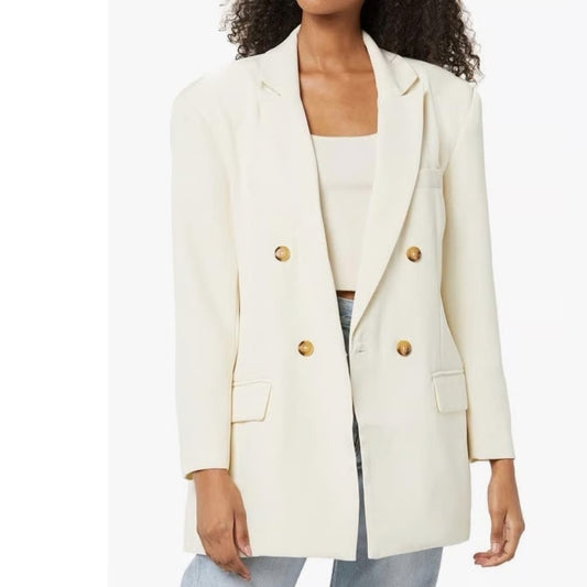 NWT SIZE L Steve Madden Cream Blazer with Gold Accents