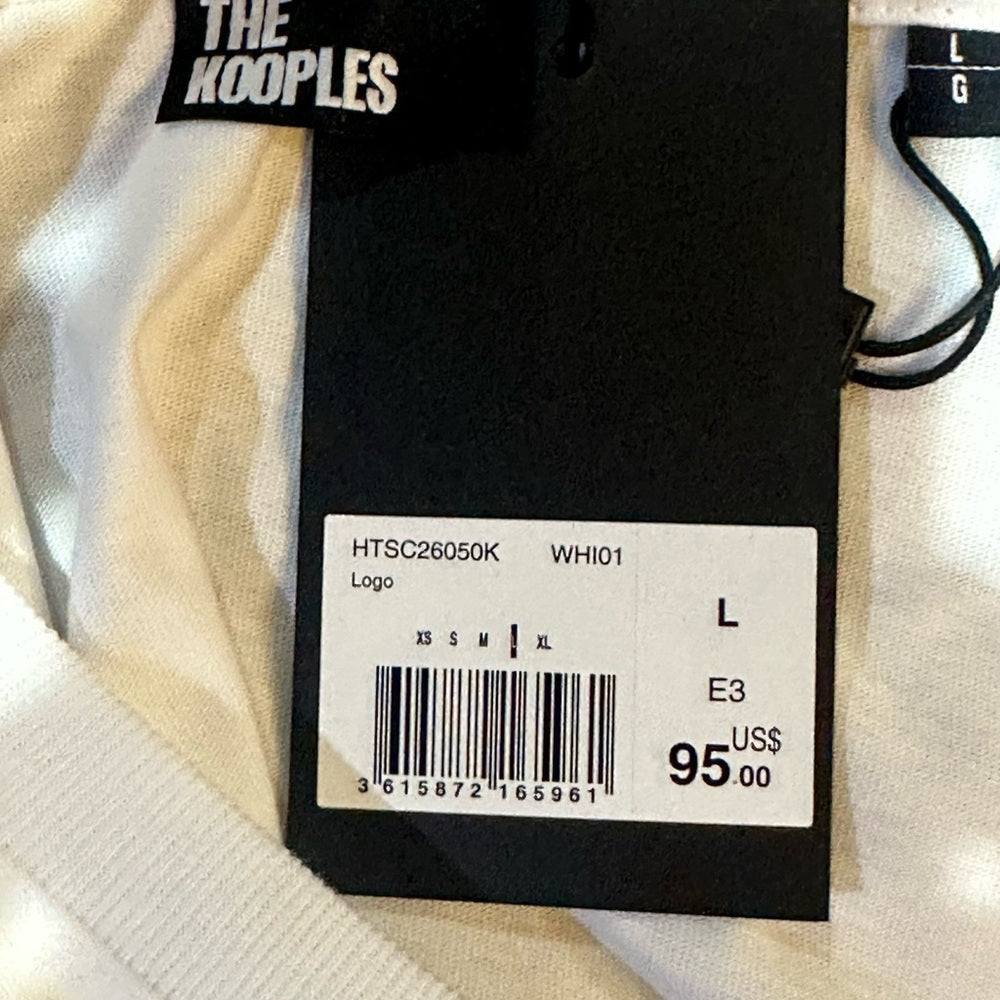 NWT SIZE L The Kooples White Tee with Multicolor Logo