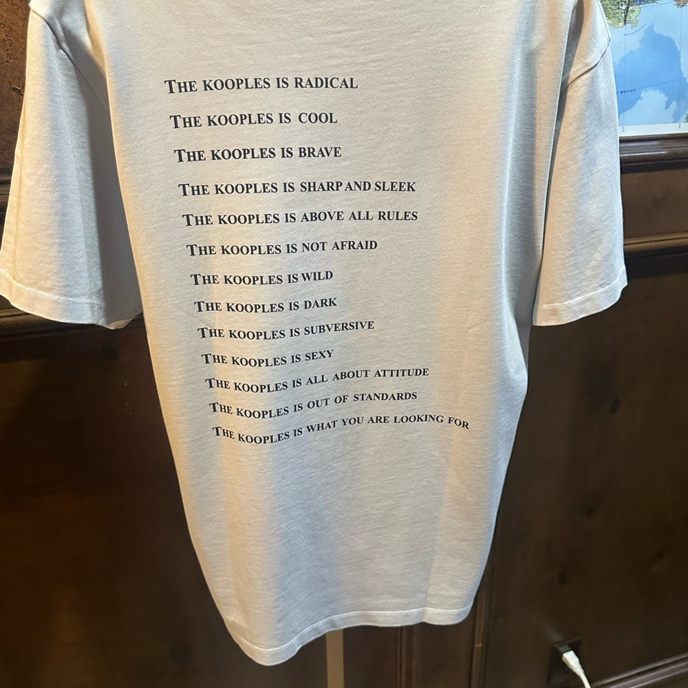 NWT SIZE L The Kooples White Tee with Multicolor Logo