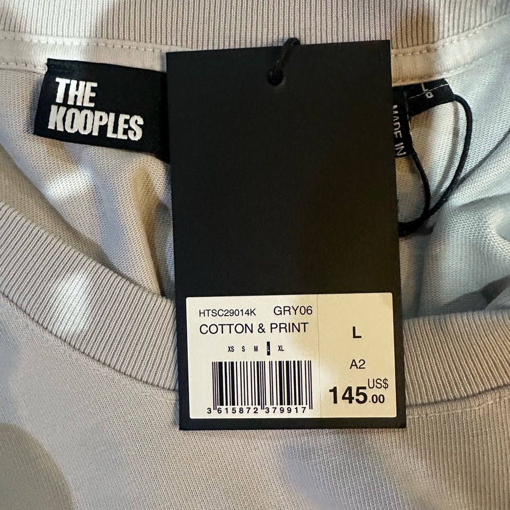 NWT SIZE L The Kooples White Tee with Multicolor Logo