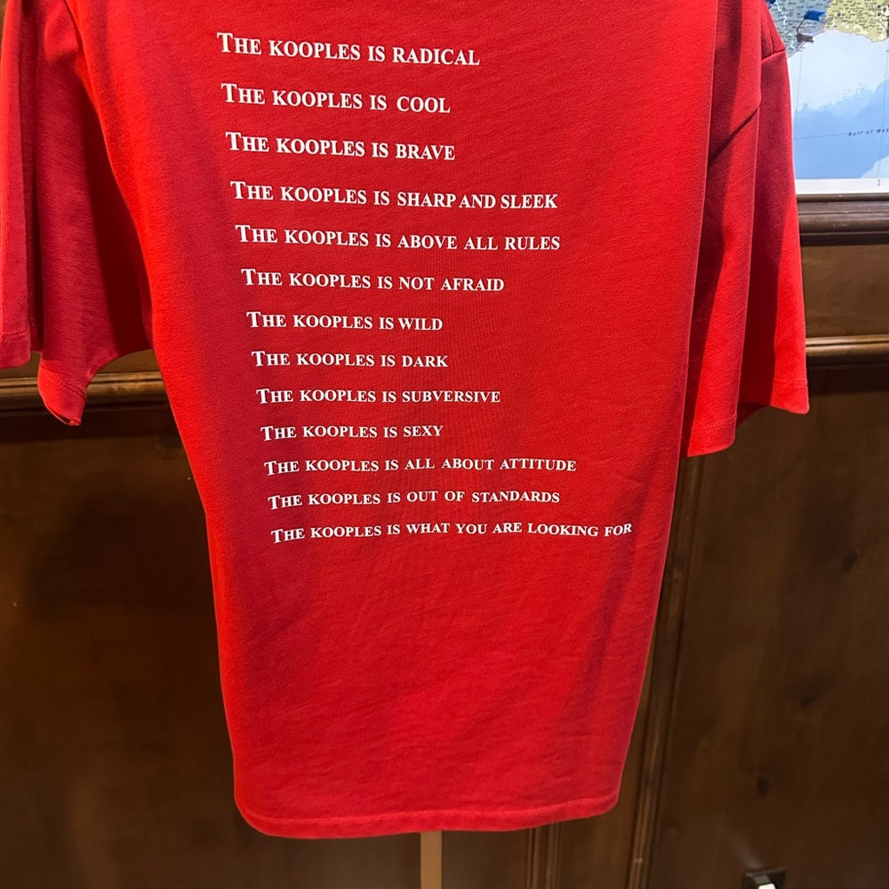 NWT SIZE M The Kooples Red Tee with Silver Logo