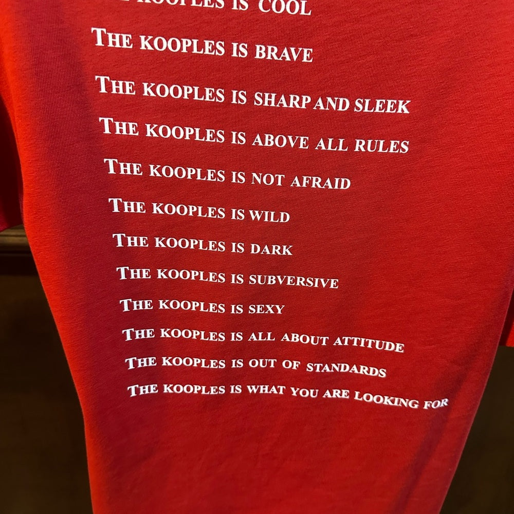 NWT SIZE M The Kooples Red Tee with Silver Logo