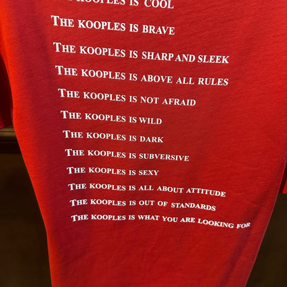 NWT SIZE M The Kooples Red Tee with Silver Logo
