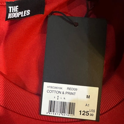 NWT SIZE M The Kooples Red Tee with Silver Logo