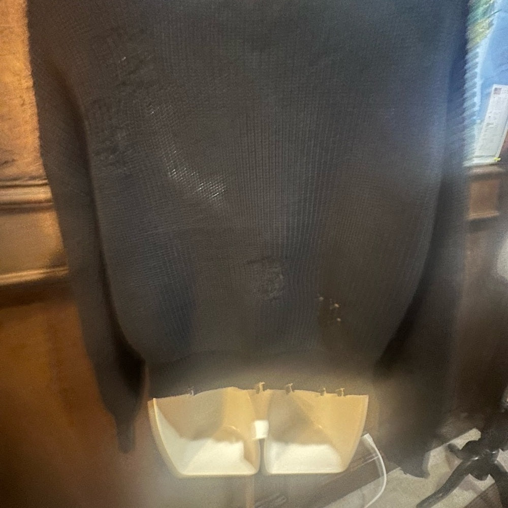 NWT SIZE S 525 America Distressed Black V-Neck Sweater