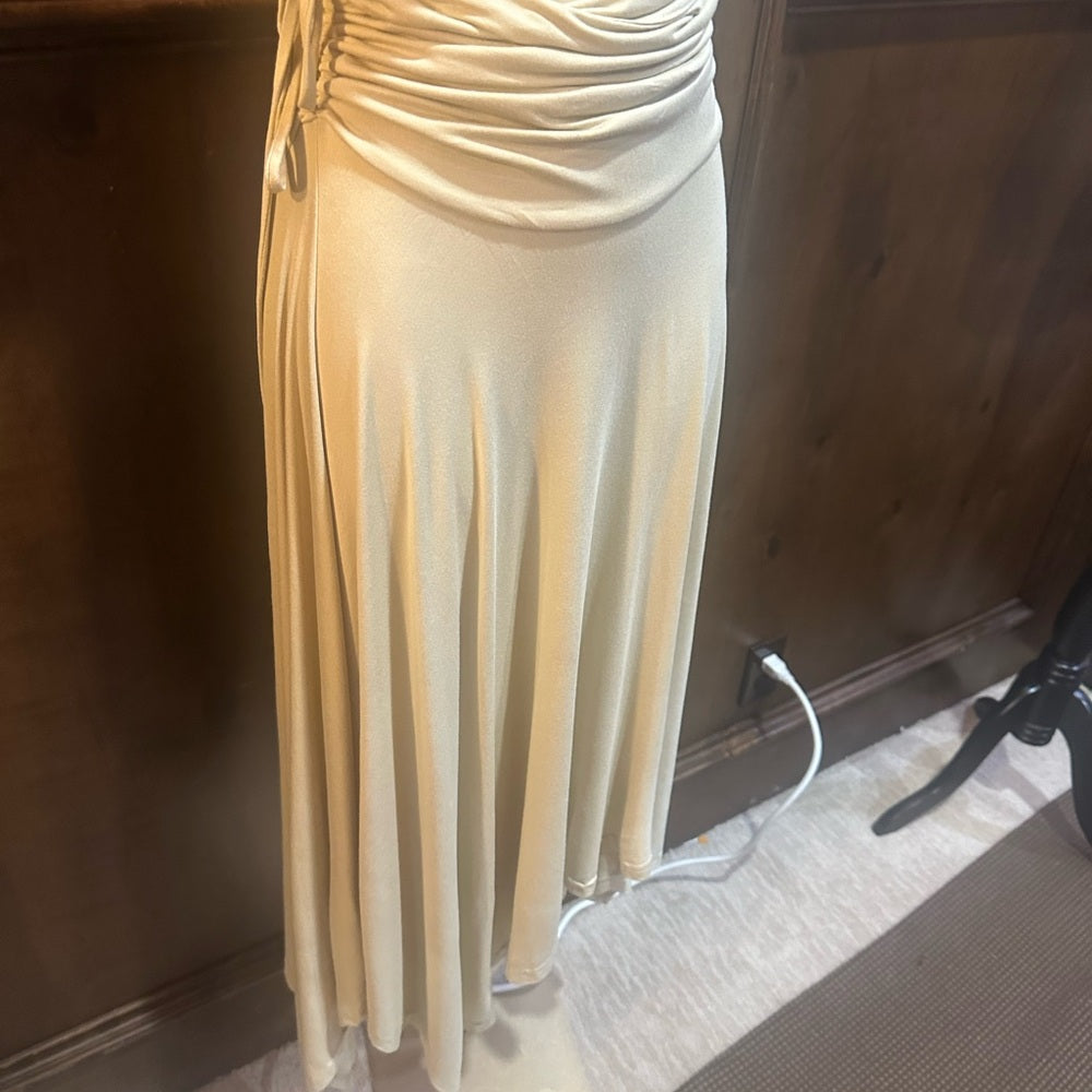 NWT SIZE L Free People Elegant Cream One Shoulder Dress