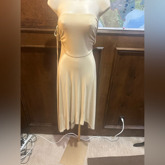 NWT SIZE L Free People Elegant Cream One Shoulder Dress