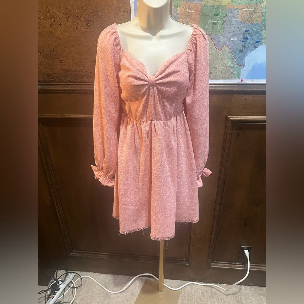 NWT SIZE S UMGEE  Pink Midi Dress with Bow Details