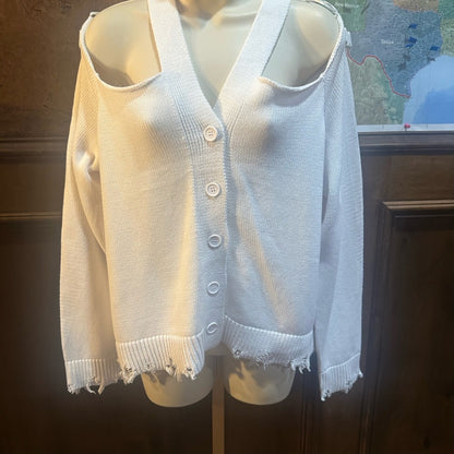 NWT SIZE L 525 America Off-Shoulder White Sweater
