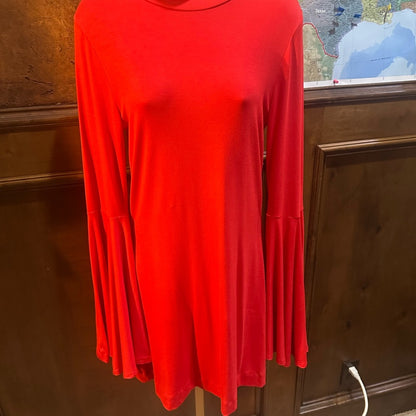 NWOT SIZE M Free People Flared Long Sleeve Dress - Red