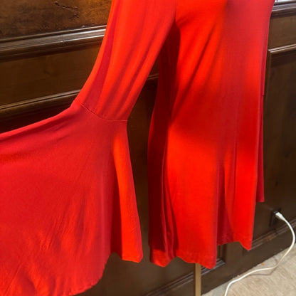 NWOT SIZE M Free People Flared Long Sleeve Dress - Red