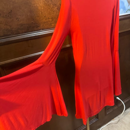 NWOT SIZE M Free People Flared Long Sleeve Dress - Red