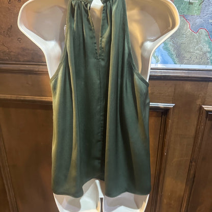 NWT SIZE L Chic Olive Halter Blouse with Bow Detail