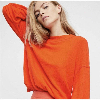 NWOT SIZE S/P Free People Bold Orange Pullover