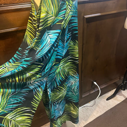 NWT SIZE S WILL FIT UP TO A L Easel Leaf Pattern Jumpsuit - Green and Blue