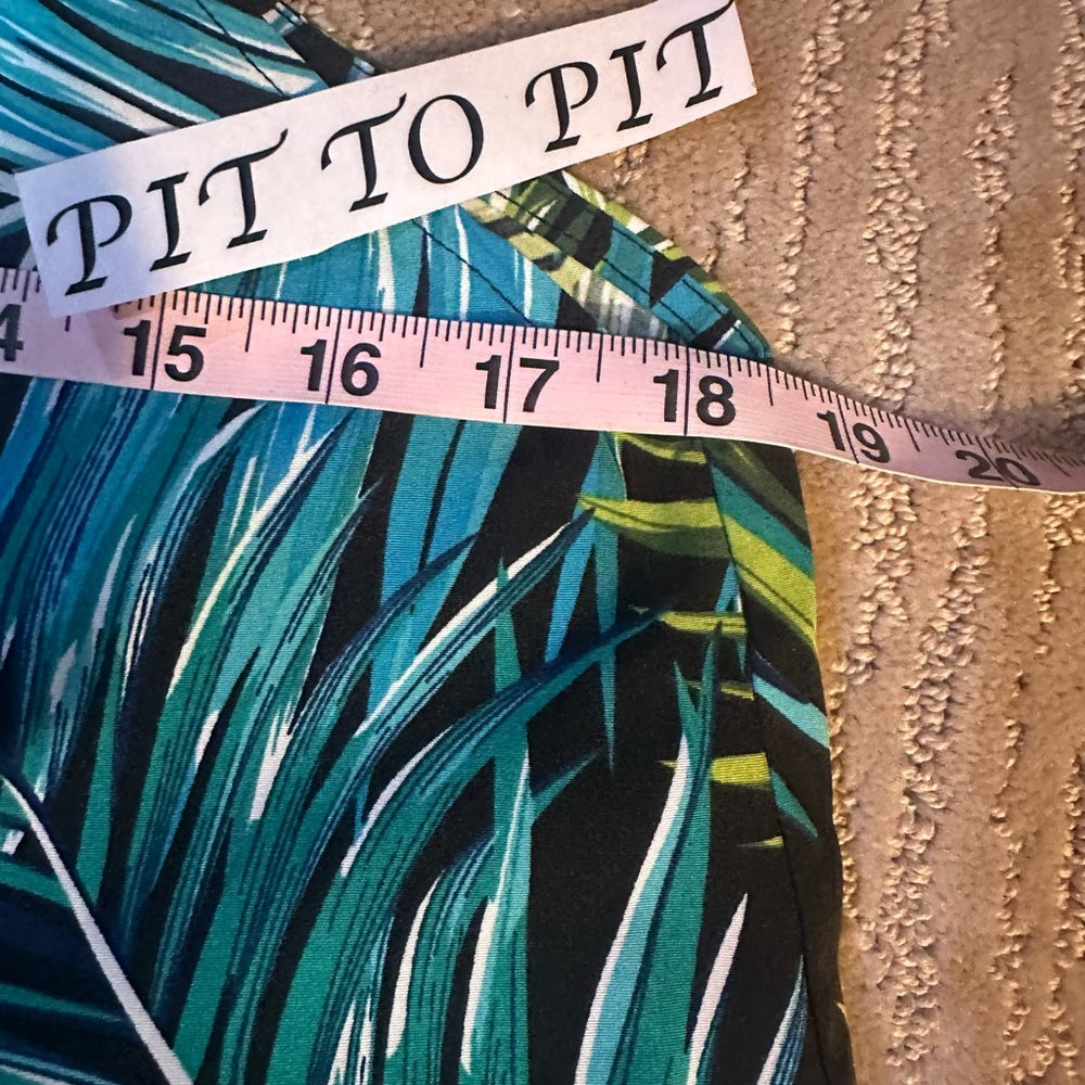 NWT SIZE S WILL FIT UP TO A L Easel Leaf Pattern Jumpsuit - Green and Blue