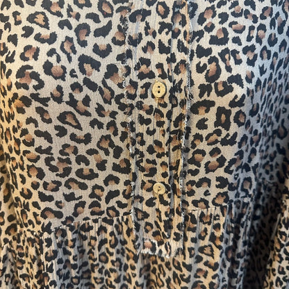 NWT SIZE L Easel Leopard Print Tunic in Tan