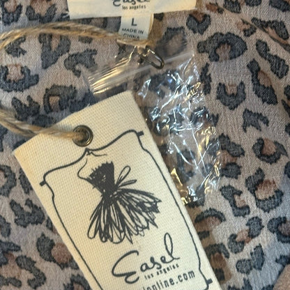 NWT SIZE L Easel Leopard Print Tunic in Tan