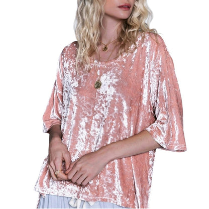 NWOT SIZE S POL Pink Velvet Blouse